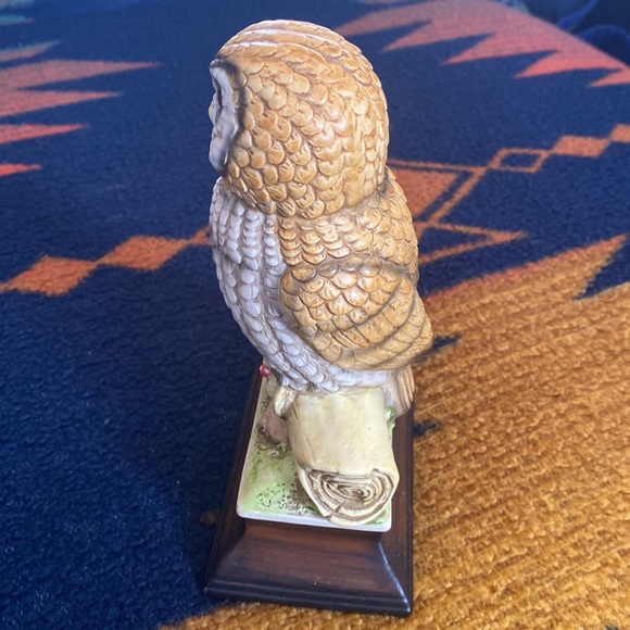 VTG Japanese Owl on Log with Mushrooms. Ceramic. No Chips. 5” x 7.5” - Picture 4 of 10